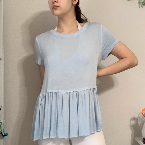 Mossimo Supply Co. Tops - blue peplum flowy top